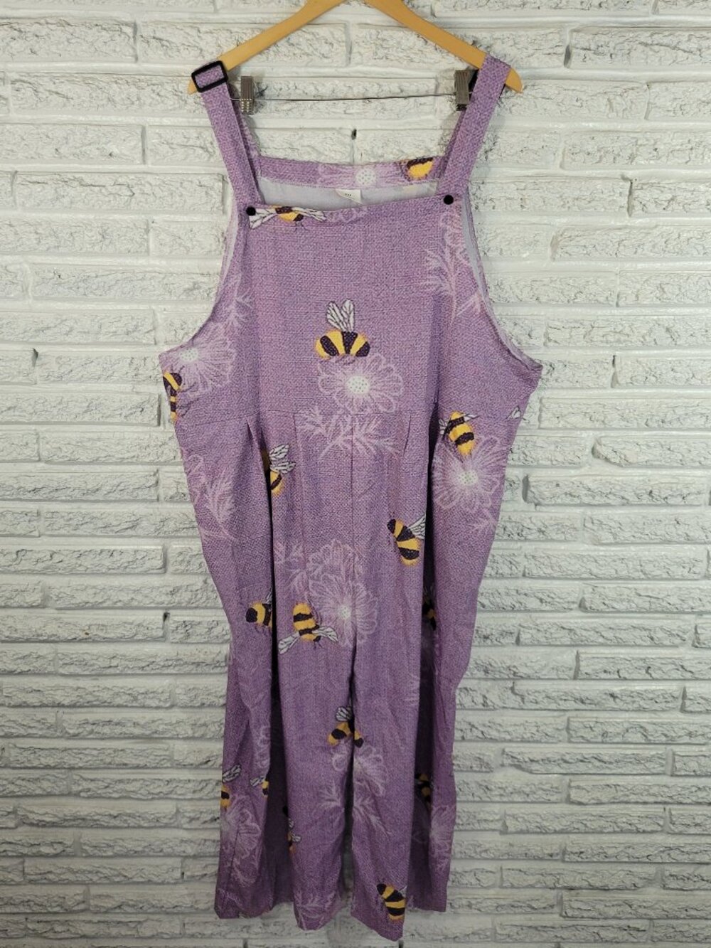 Womens Jumpsuit Plus Size 3XL Purple Bumble Bee Wide Leg Sleeveless PUR52E